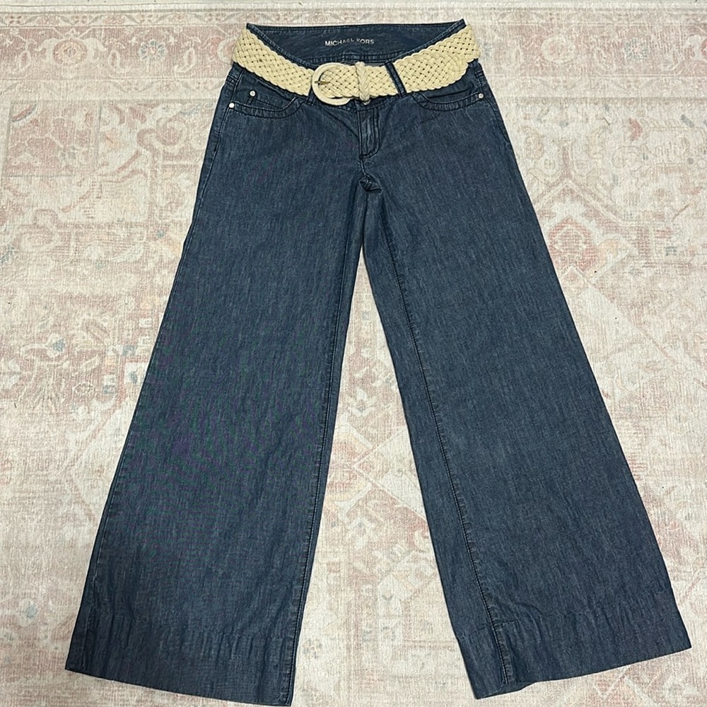 Michael Kors Cream Flare & Wide Leg Jeans